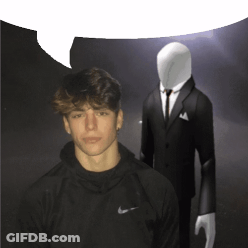 Slenderman Behind The Boy GIF