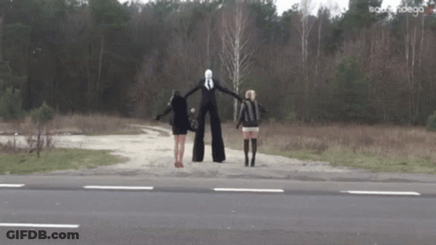 Slenderman Raise His Hands GIF