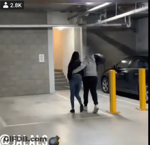 Slenderman Scared The Couple GIF