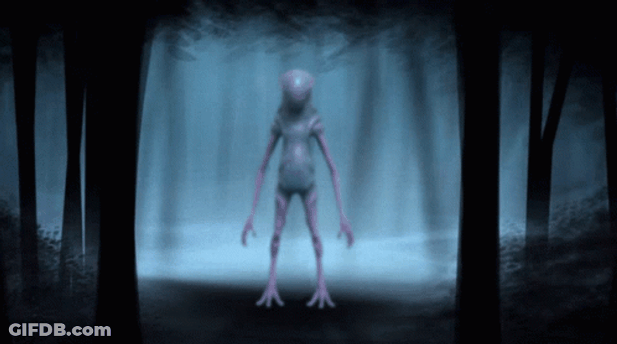 Slenderman Standing In The Forest GIF
