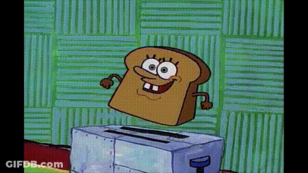 Slice Of Bread Jumping Out Of Toaster GIF