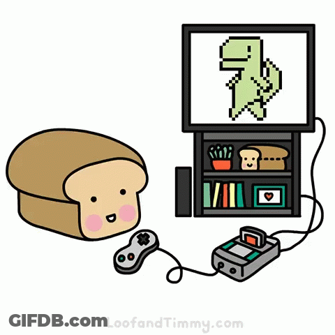 Slice Of Bread Playing Video Game Loofandtimmy.com GIF