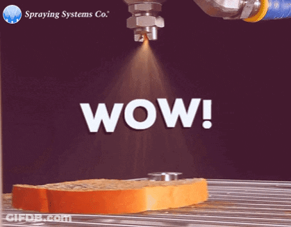 Slice Of Bread Sprayed With Wow GIF