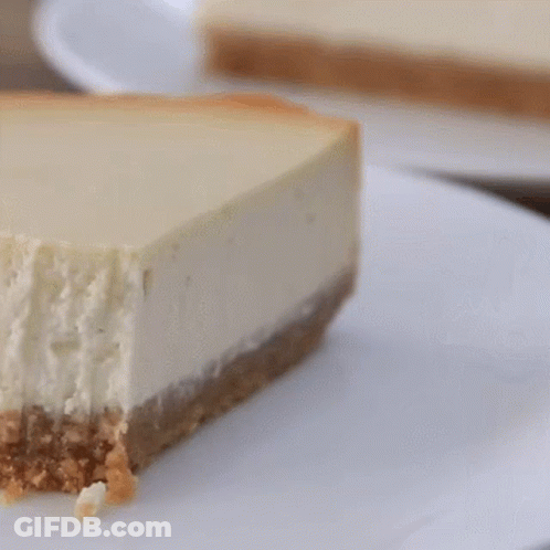 Slice Of Cheesecake With Fork GIF