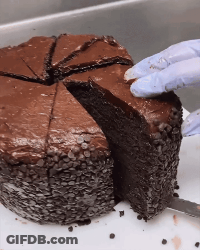 Slice Of Chocolate Cake Taken Out GIF