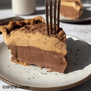 Slice Of Chocolate Peanut Butter Pie GIF