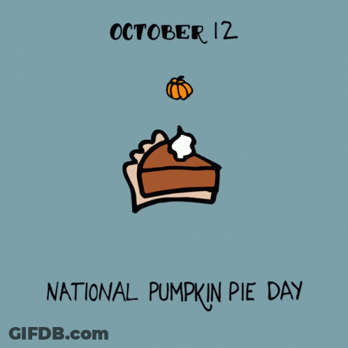 Slice Of Pumpkin Pie Surrounded By Pumpkins GIF