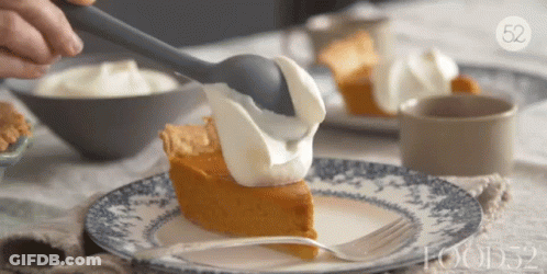 Slice Of Pumpkin Pie With Whipped Cream GIF