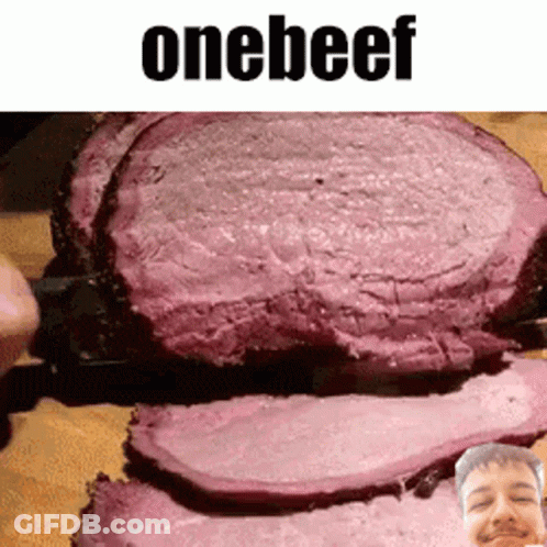 Sliced Beef On Cutting Board GIF