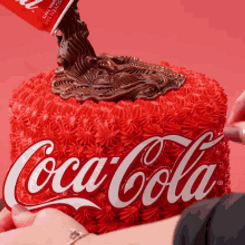 Slicing Coca-Cola Coke Cake GIF