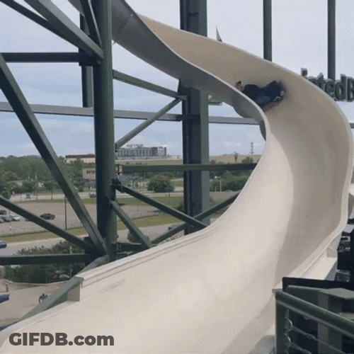 Slide Down To Brewers Mascot GIF