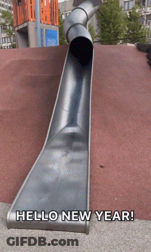 Slide Saying Hello New Year GIF