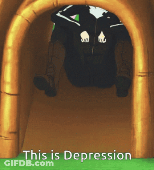 Sliding Depressed Anime GIF