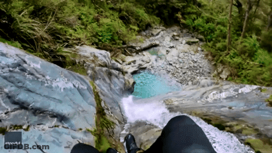 Sliding Waterslide Facefront Mishap GIF