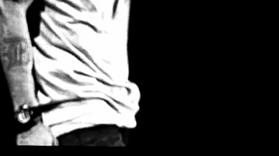 Slim Shady Black And White Rapping On Stage GIF