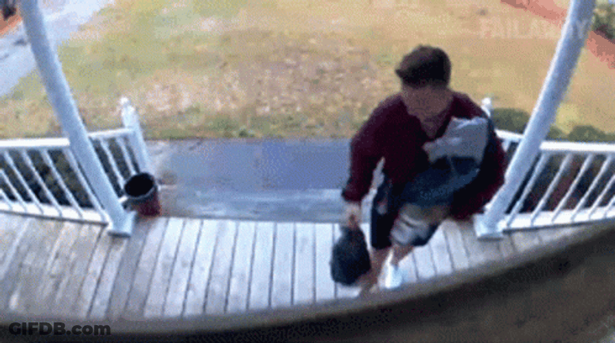 Slip Man On The Steps GIF