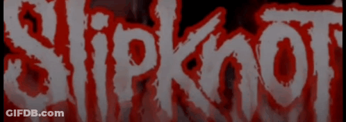 Slipknot In Red And White On Black Background GIF