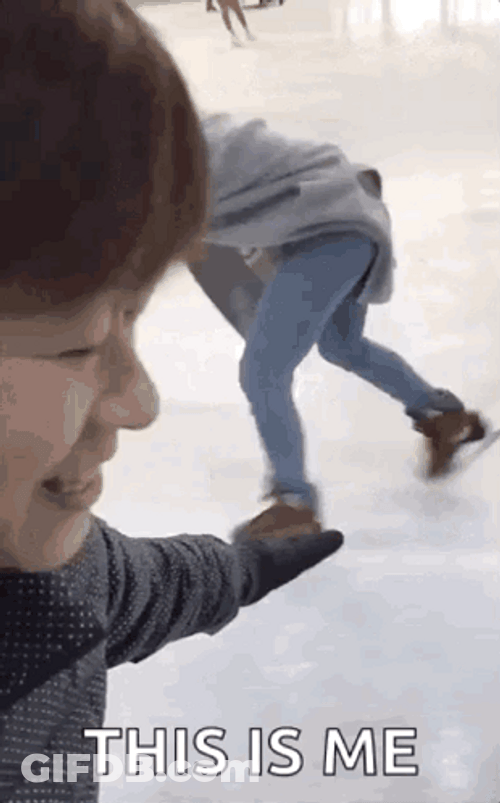 Slipping On Ice While Skating GIF