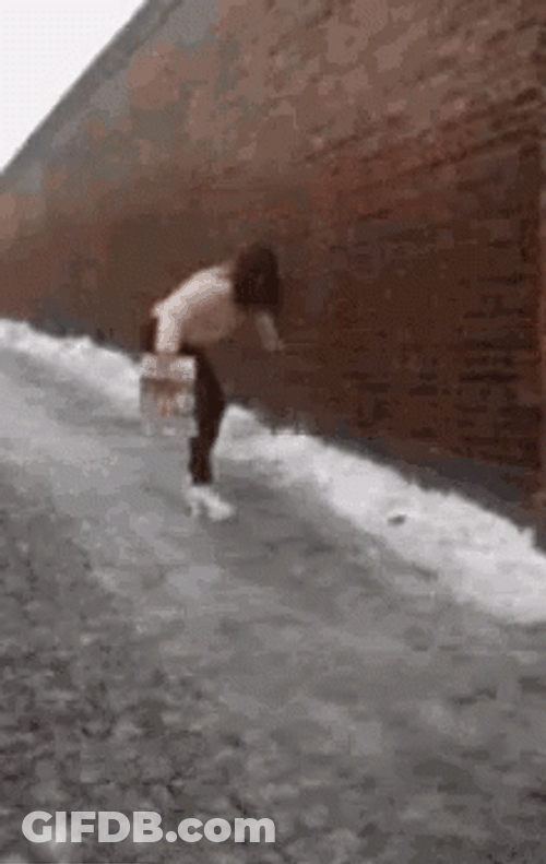 Slipping On Ice With High Heels GIF