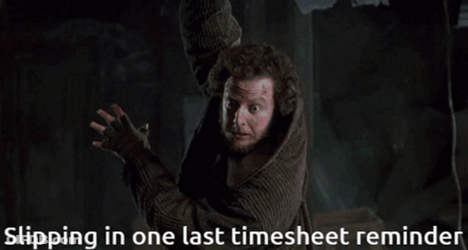 Slipping On One Last Timecard Reminder GIF