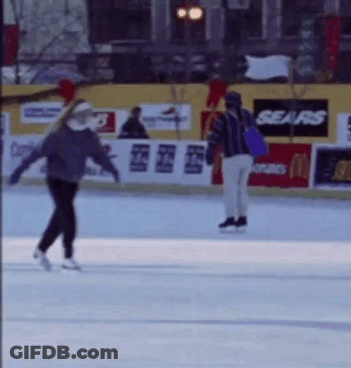 Slipping On The Ice Skating GIF