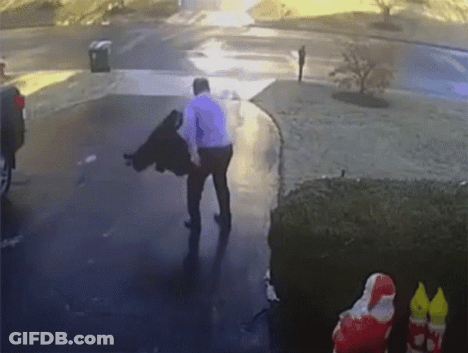 Slipping On The Way To Work GIF
