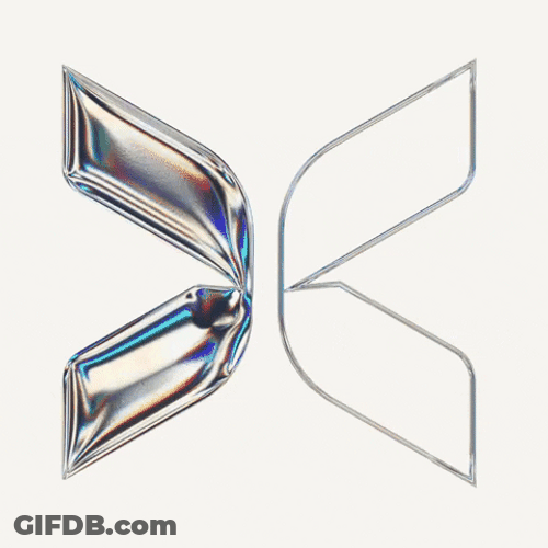 Sliver And White X Sign Moving Artwork GIF