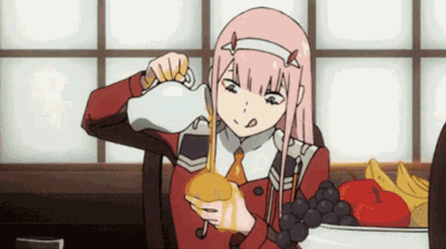 Sloppy Gobbling Zero Two GIF