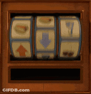 Slot Machine Blue Arrow Pointing Down GIF