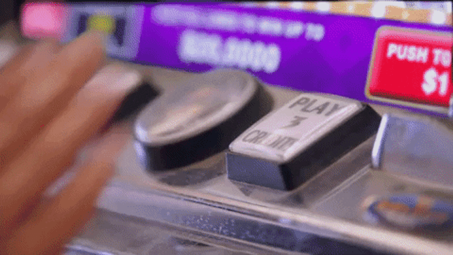 Slot Machine Casino Hitting Button GIF