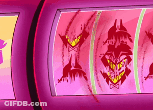 Slot Machine On Purple And Pink Background GIF