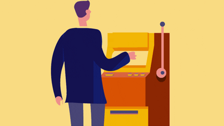 Slot Machine Pulling Lever Animation GIF