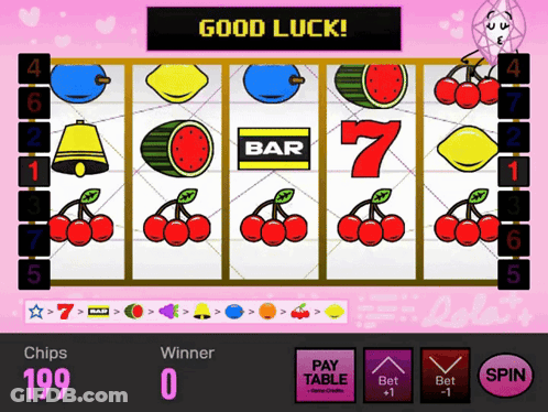 Slot Machine Saying Good Luck GIF