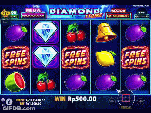 Slot Machine Saying It's Your Lucky Day GIF