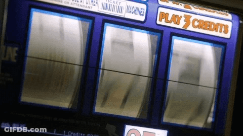 Slot Machine Saying Play 3 Credits GIF