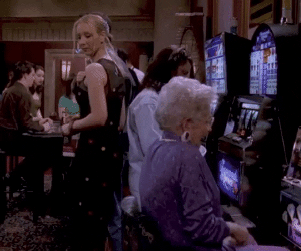 Slot Machine Surprised Phoebe Friends GIF