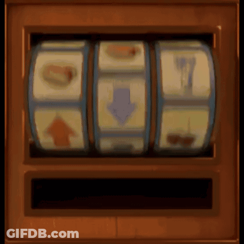 Slot Machine With Blue Arrow Down And Red Arrow Up GIF