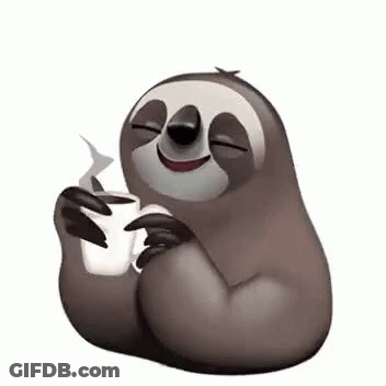 Sloth Holding Cup Of Coffee GIF