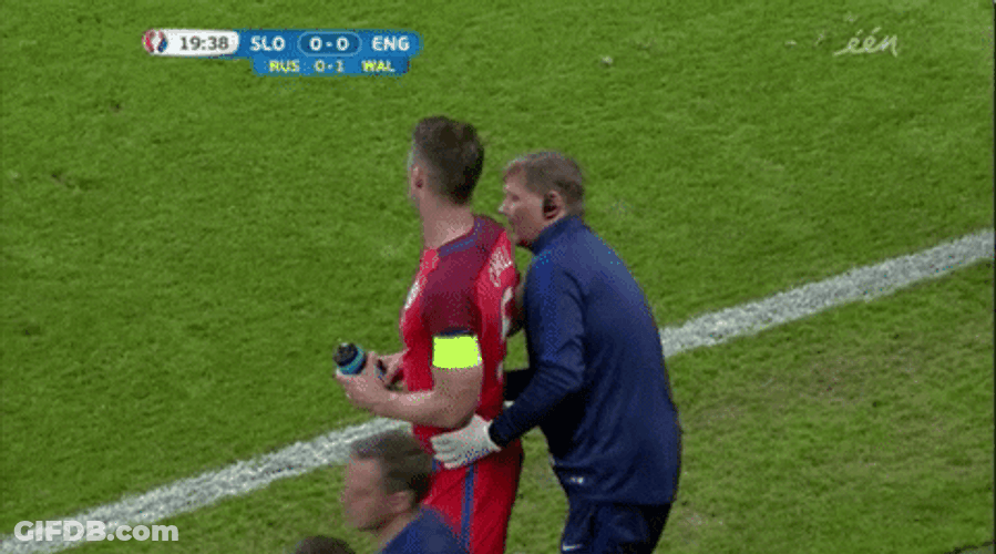 Slovakia Coach Hugging A Player GIF