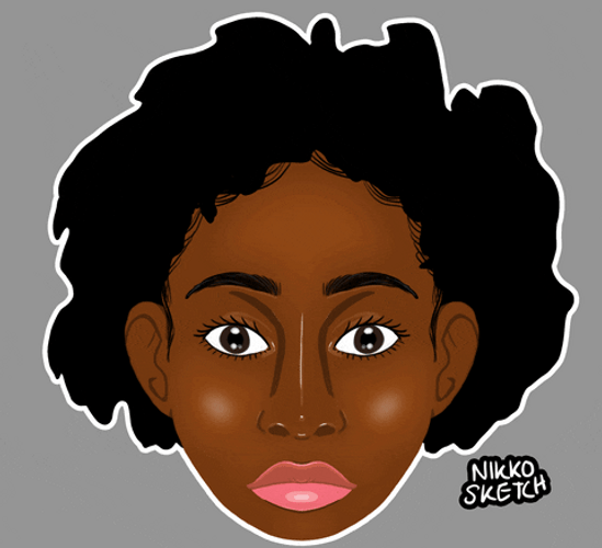 Slow Blink Crying Black Man Illustration GIF