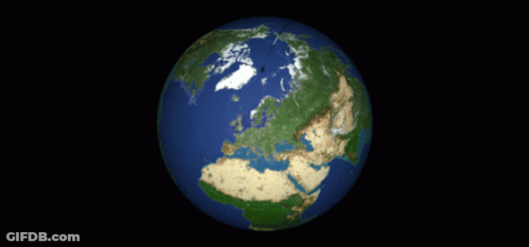 Slow Earth Spinning Rotation GIF