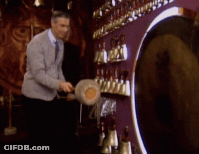 Slow Gong Mr Rogers Game Show GIF