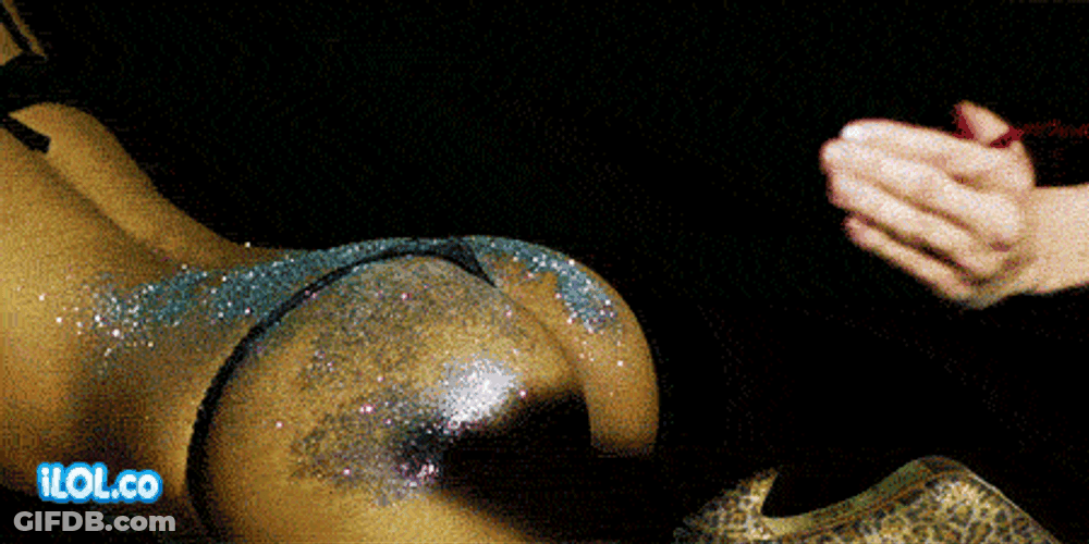 Slow Motion Glitter Ass Slap GIF