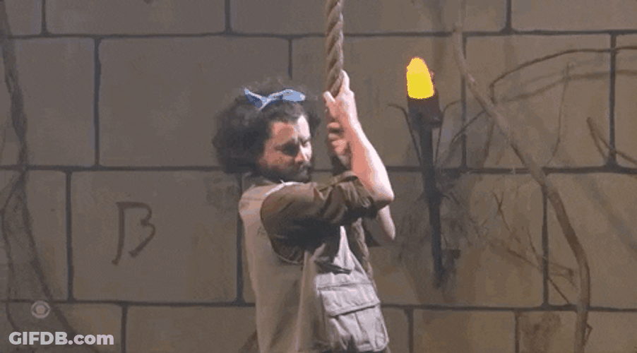 Slow Motion Going Down Hanging On Rope GIF