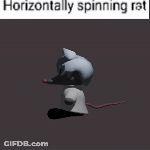 Slow Motion Spinning 3D Animated Rat GIF
