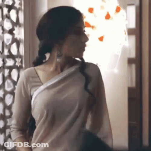 Slow Pull Hair Girl In Dress GIF