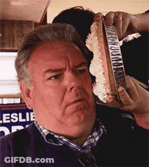 Slow Throwing Pie In The Face Old Man GIF