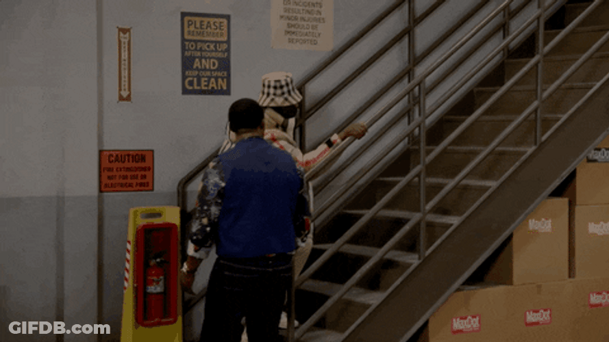 Slowly Moving On Up Climbing Stairs GIF