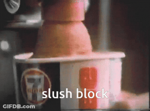 Slush Block Poured Into Container GIF