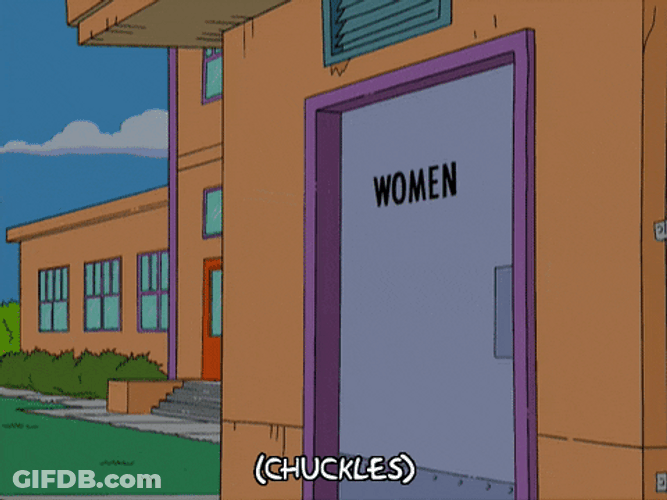 Sly Bart Simpson Outside Women Bathroom GIF